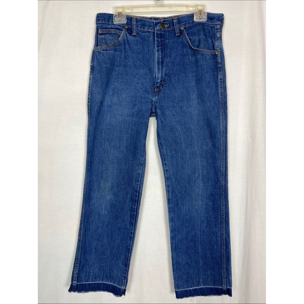 Wrangler Vintage 1990s Slim Fit Cropped Original Wash Blue Jeans